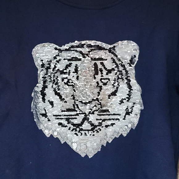 Lola & The Boys Tiger Flip Sequin Sweatshirt 12 - Picture 4 of 5